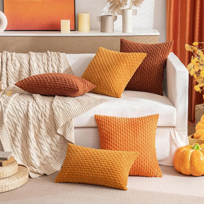 Plush Striped Velvet Cushion in Chic Bohemian Design - Halri