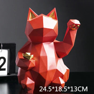 Minimalist Geometric Cat Figurine