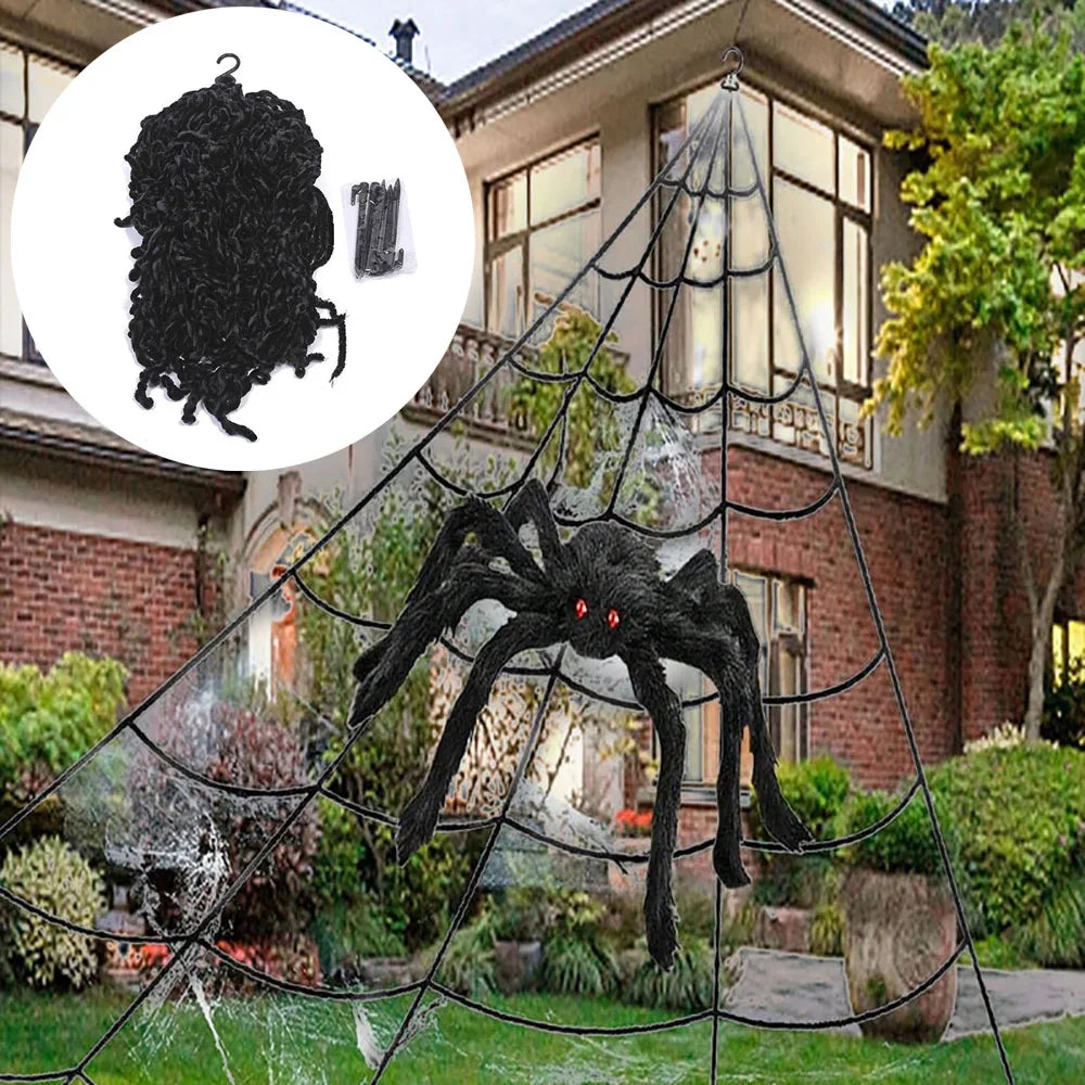 Large Spooky Spider Web Halloween Decor for Home