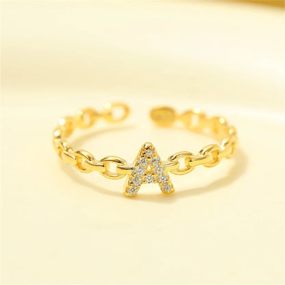 Delicate Diamond Initial Letter Ring - Halri