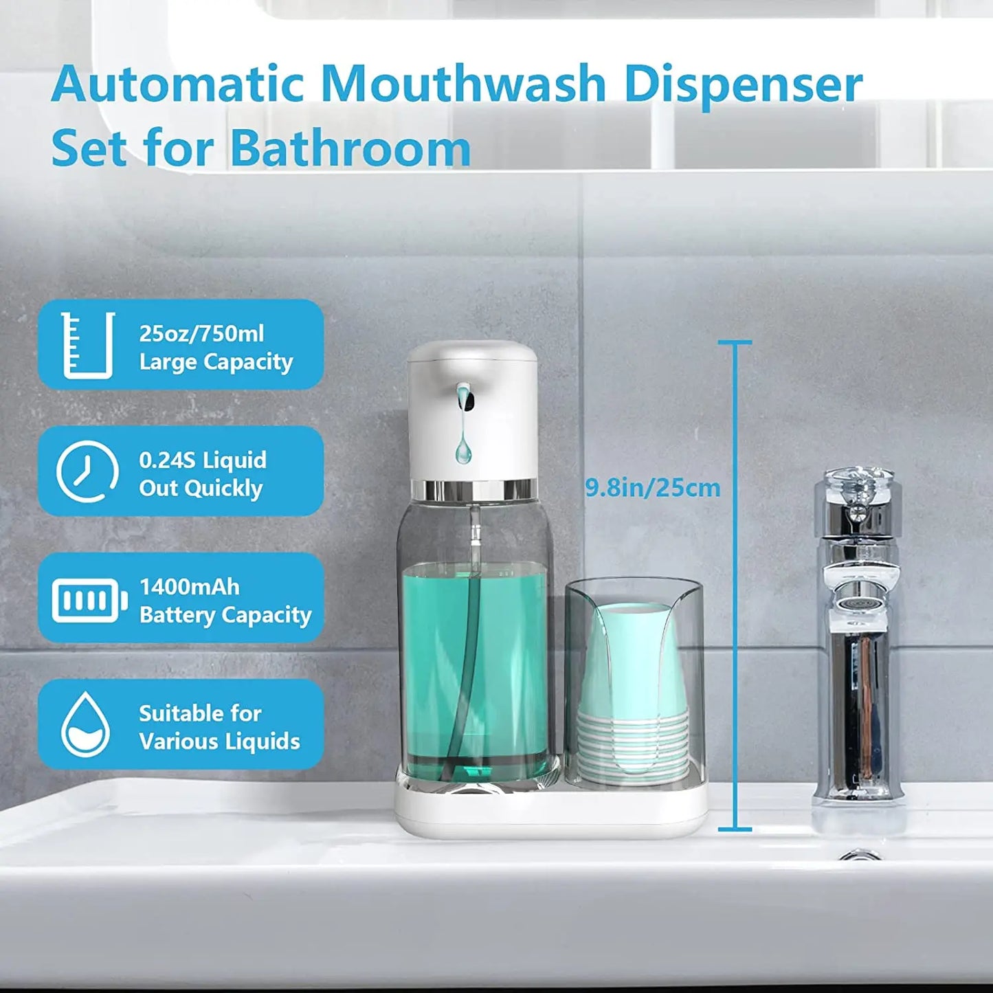 Easy Touchless Mouth Rinse Dispenser