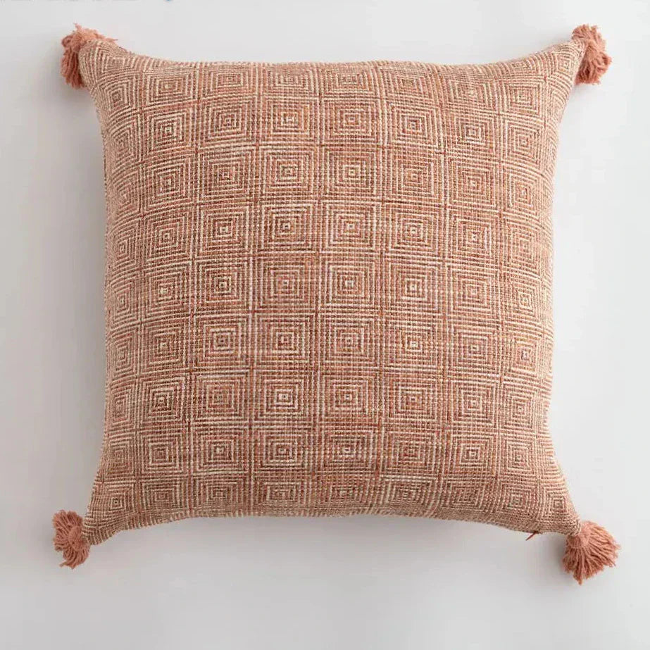 Stylish Home Decor Cushion Cover with Colorful Tassels
