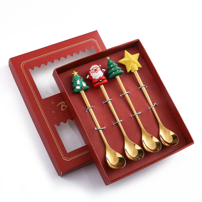 Holiday 4 Piece Merry Christmas Dinner Plate Set