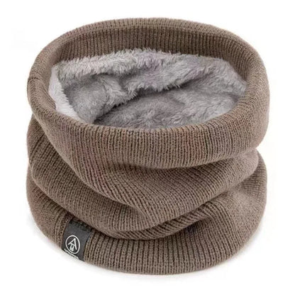 Warm Fleece Lined Knitted Scarf for Men and Women