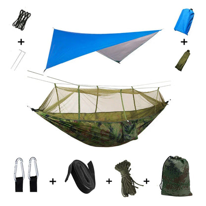 Portable Hammock with Bug Net and Rain Fly