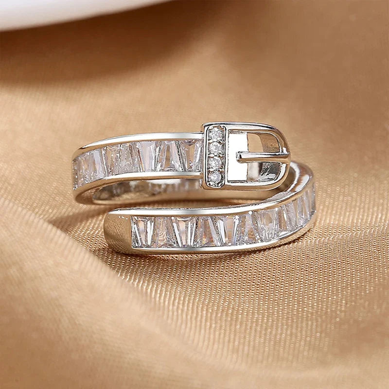 Luxury Diamond Buckle Ring