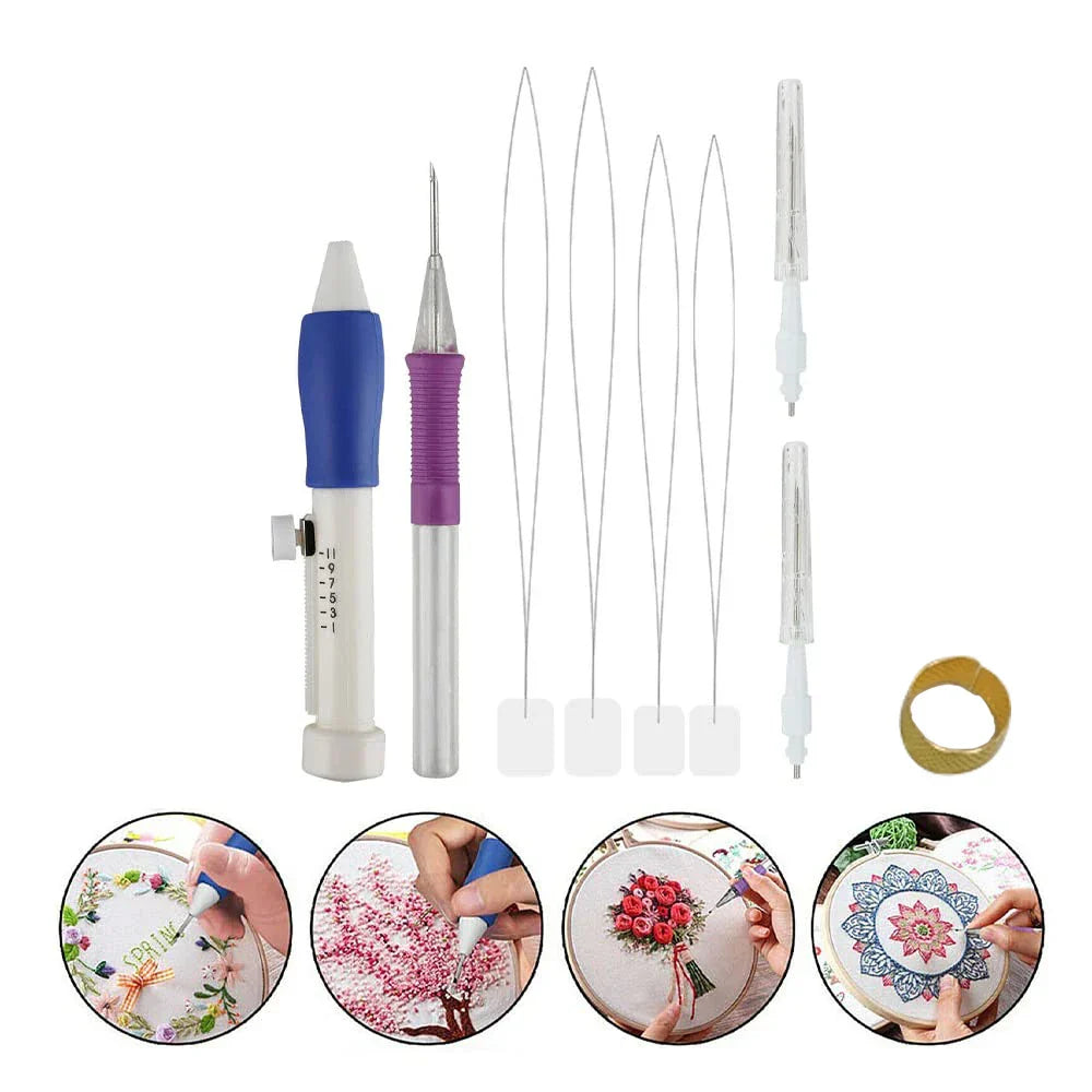Handmade Embroidery Starter Kit with Punch Needle Tools - Halri