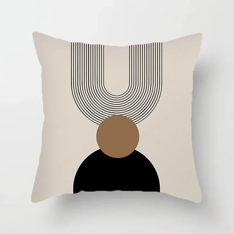 Stylish Black White Abstract Throw Pillow Cover