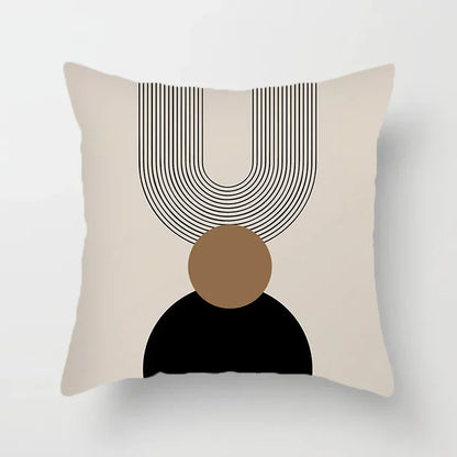 Stylish Black White Abstract Throw Pillow Cover