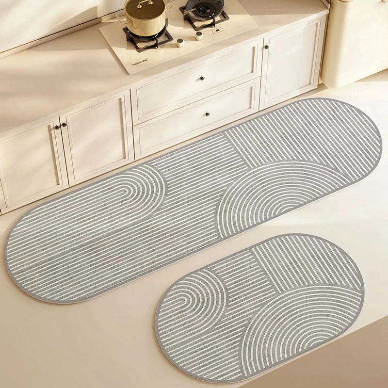 Soft Aqua Bathroom Mat Non Slip Diatomite Velvet