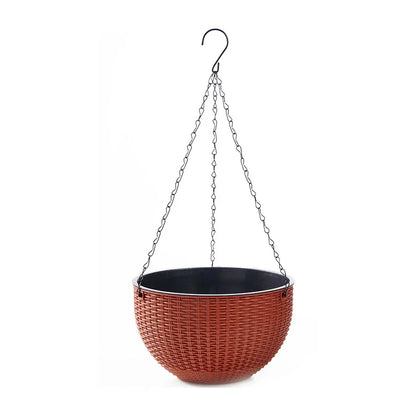 Bohemian Rattan Hanging Planter with Honeycomb Design