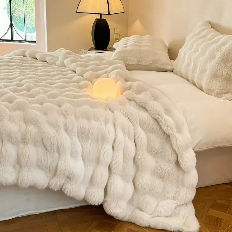 Soft Plush Reversible Home Blanket Throw