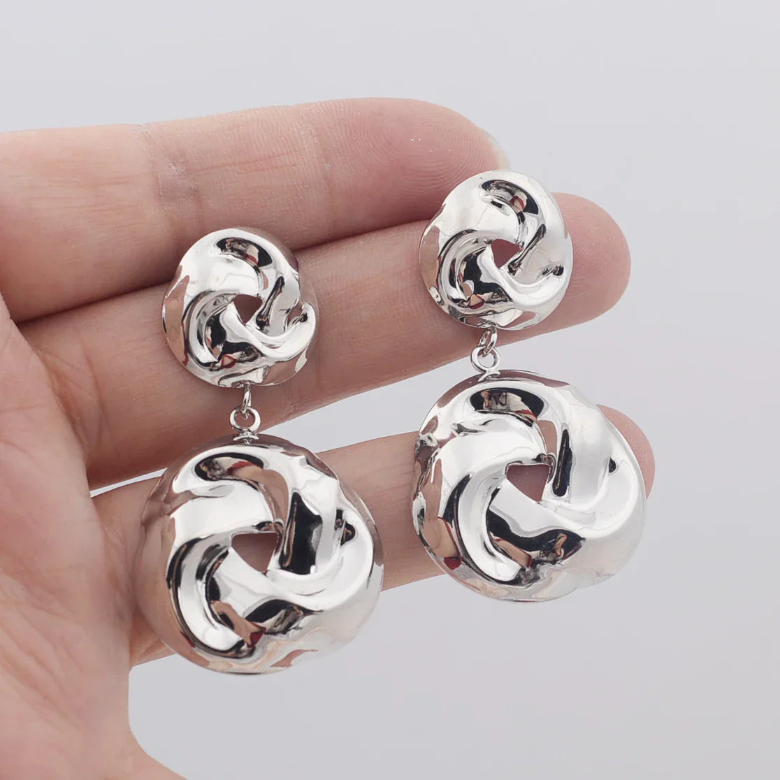 Twisted Spiral Pretzel Drop Earrings