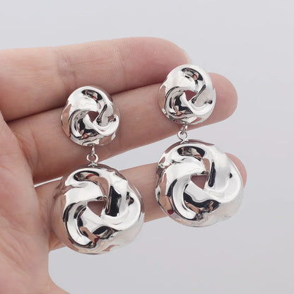 Twisted Spiral Pretzel Drop Earrings
