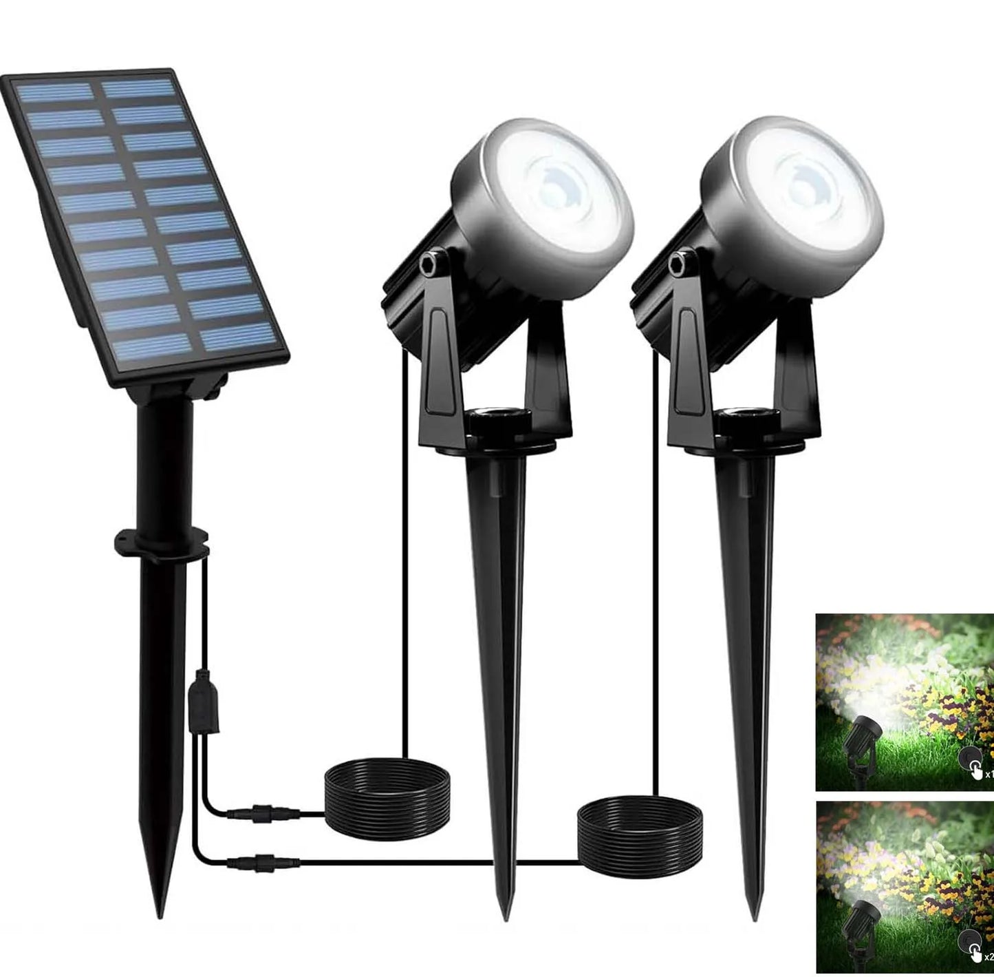 Outdoor Solar Powered Spotlight Warm White & Cool