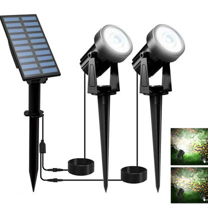 Outdoor Solar Powered Spotlight Warm White & Cool