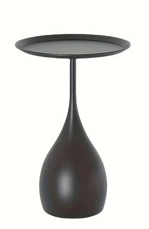 Compact LED End Table with Modern Round Lamp Design