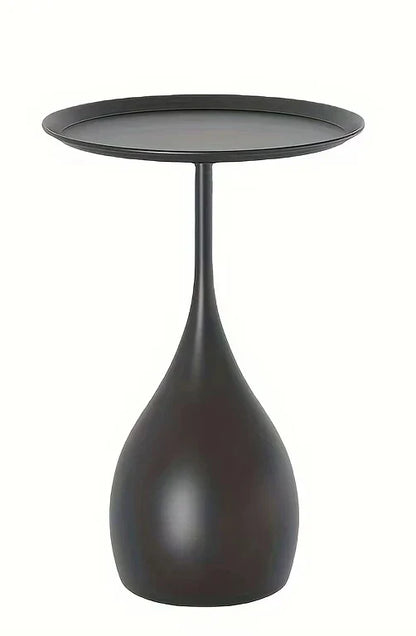 Compact LED End Table with Modern Round Lamp Design