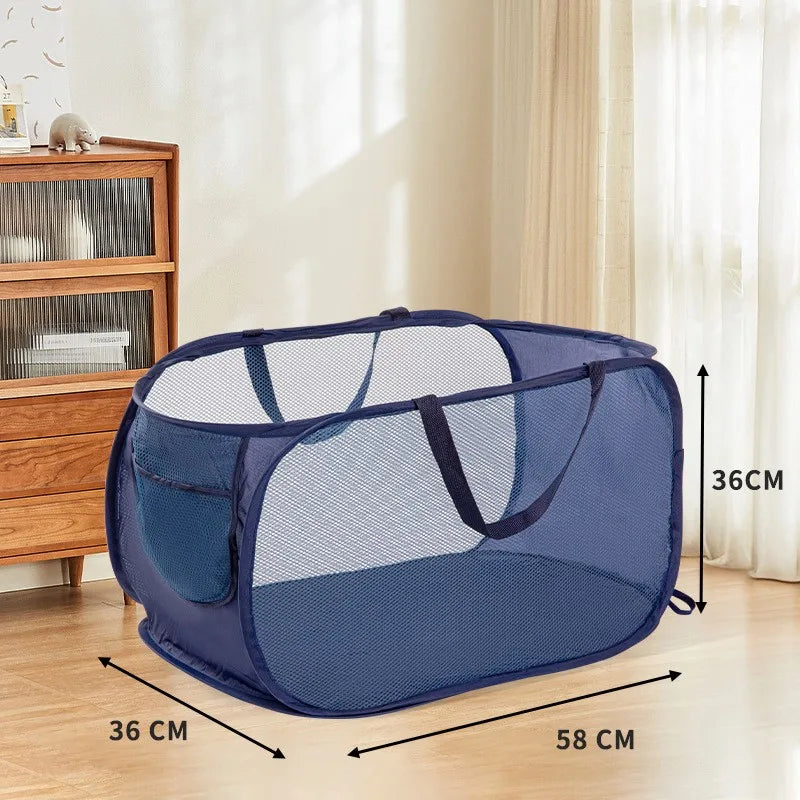 Collapsible Laundry Hamper with Pocket and Sturdy Frame - Halri
