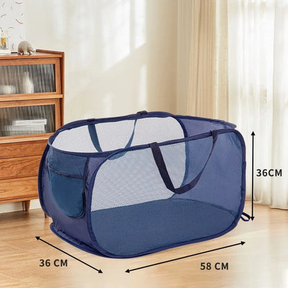 Collapsible Laundry Hamper with Pocket and Sturdy Frame - Halri
