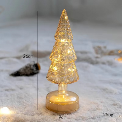 Festive Holiday LED Glass Table Lamp