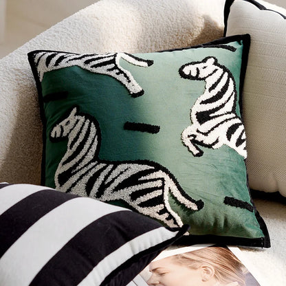 Elegant Horse Pattern Throw Pillow for Home Decor