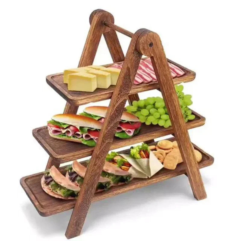 Rustic Wooden Serving Platter Tray - Halri