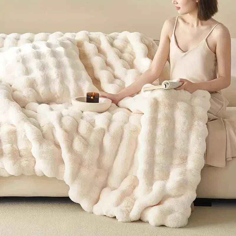 Soft Plush Reversible Home Blanket Throw
