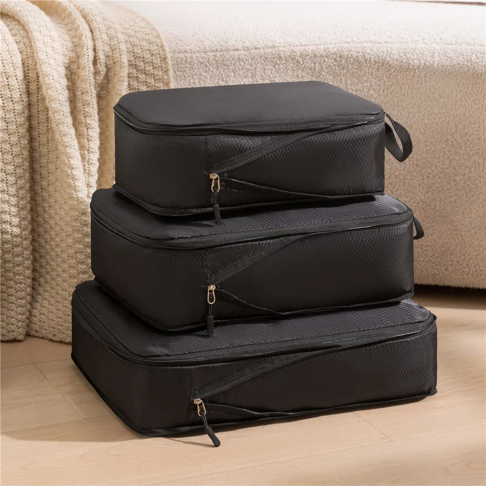 Compact Travel Accessories 3pc Set Waterproof Bag Organizers