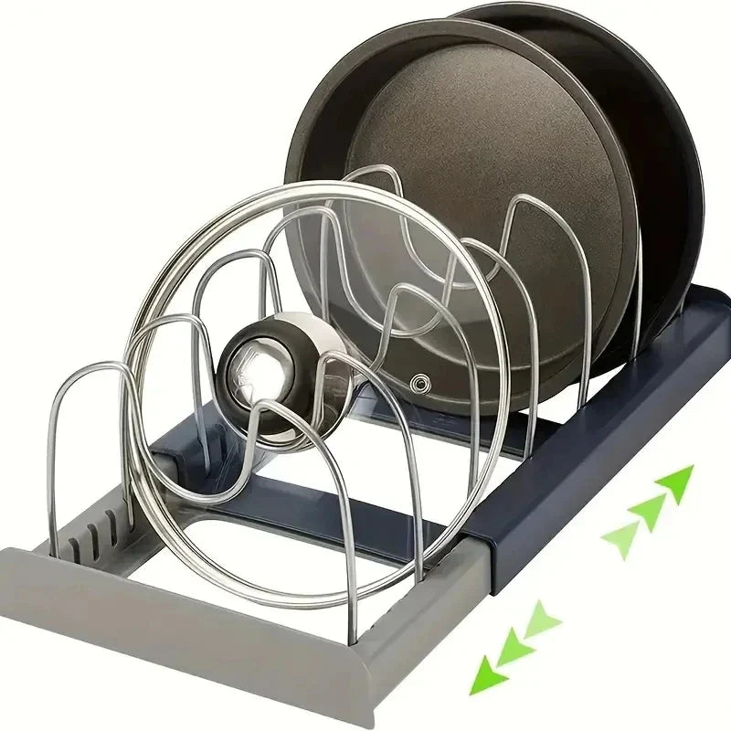 Space Saving Pot Lid Holder with 7 Adjustable Compartments - Halri