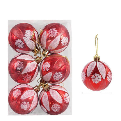 Colorful Glass Xmas Ornament Ball Set of 6