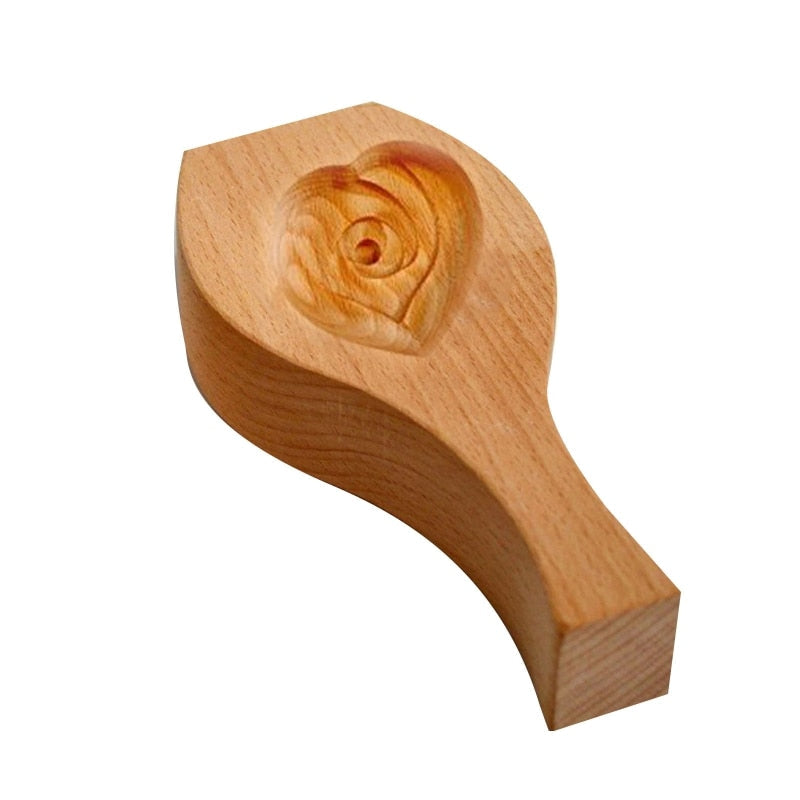 Natural Wood Crescent Dumpling Mould Tool
