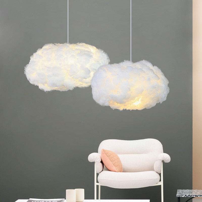 Airy White Cotton Pendant Light for Warm Glow