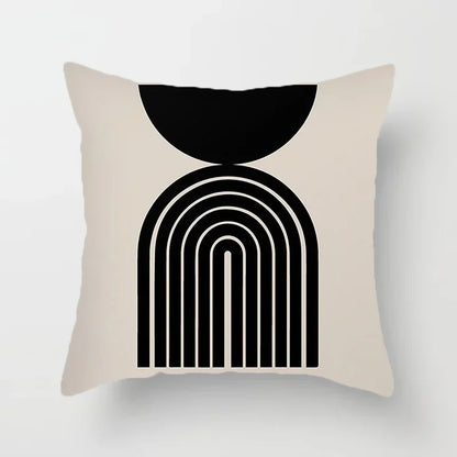 Stylish Black White Abstract Throw Pillow Cover