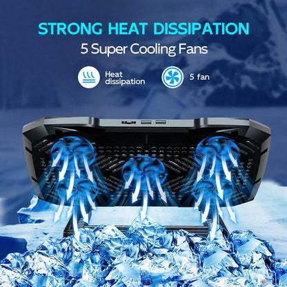 Portable Laptop Cooler with Silent Fans and Stand