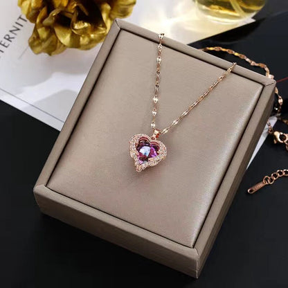 Ocean Inspired Stainless Steel Crystal Necklace - Halri