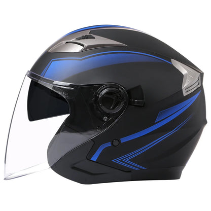 Street Bike Half Face Helmet with Dual Lens & DOT Certification