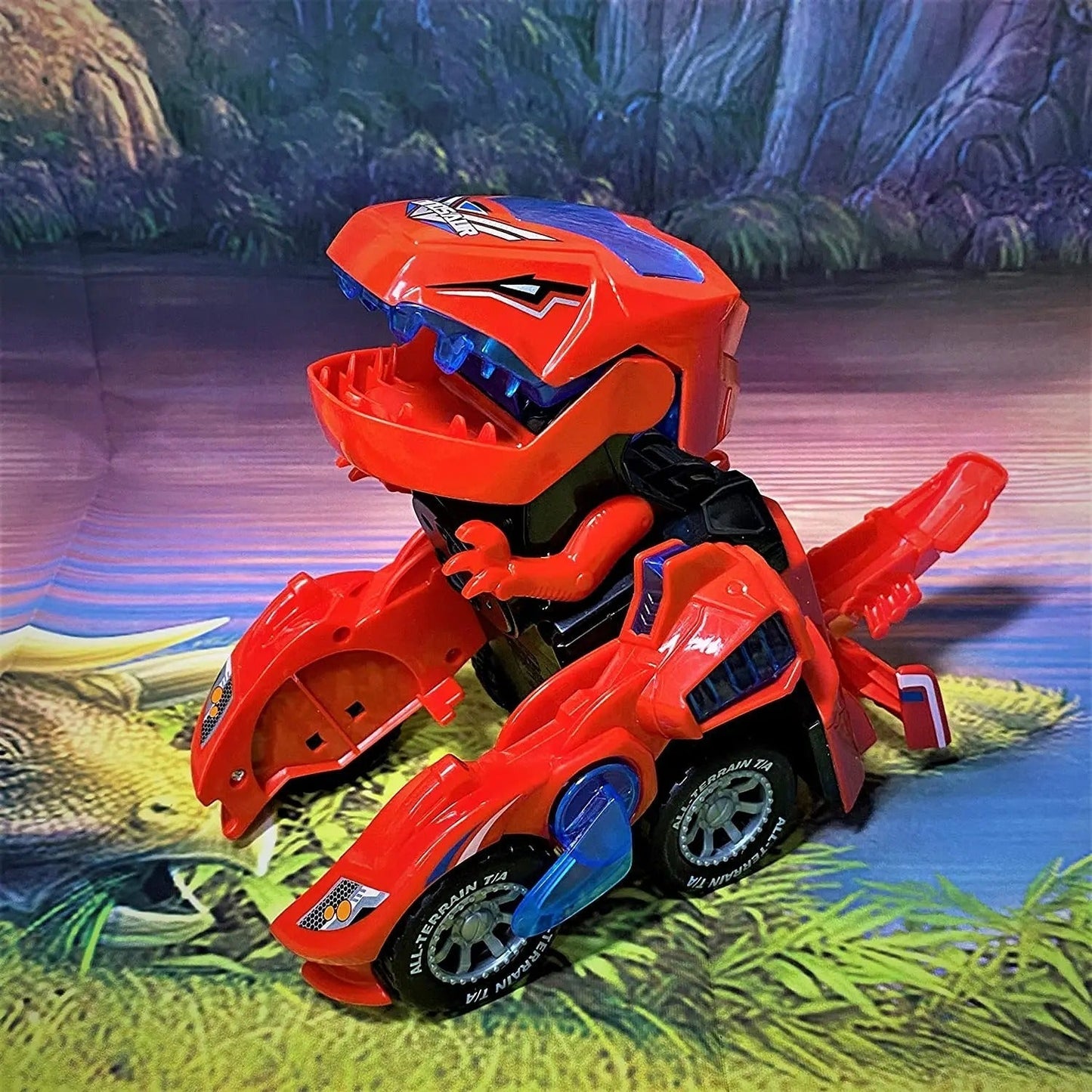 Fun LED Remote Control Dinosaur Toy Car - Halri