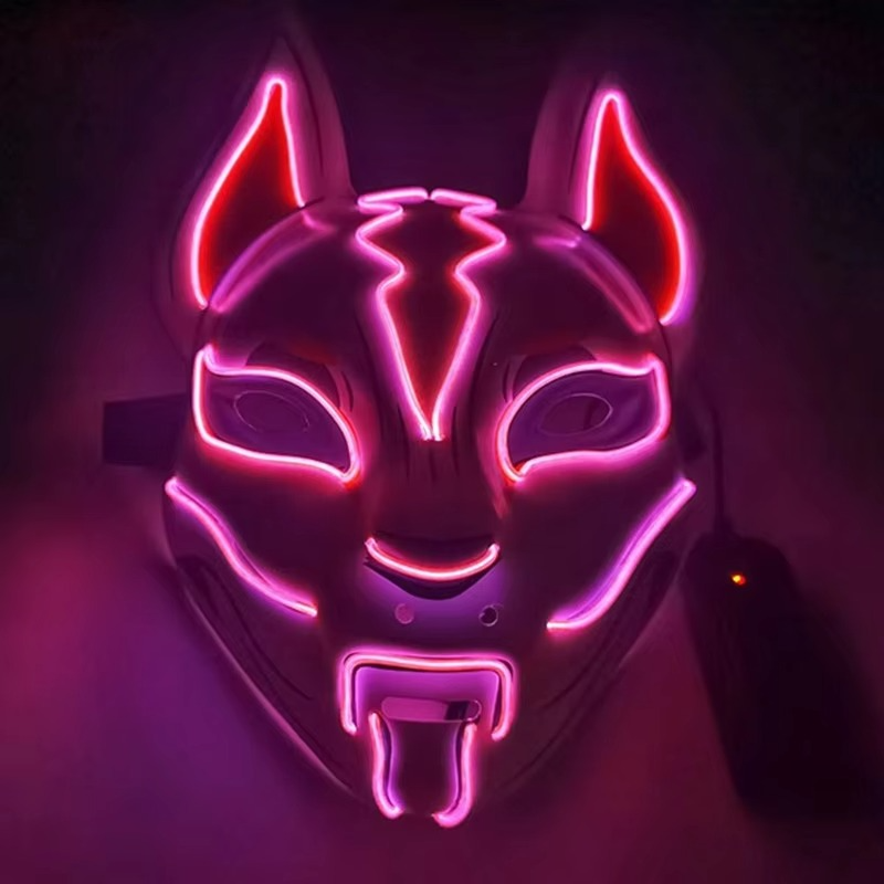 Glowing LED Fox Mask for Halloween Cosplay