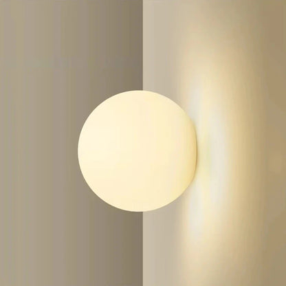 Soft White Glass Sphere Contemporary Wall Lamp - Halri