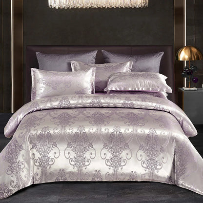 Elegant Soft Gold Blue Duvet Cover