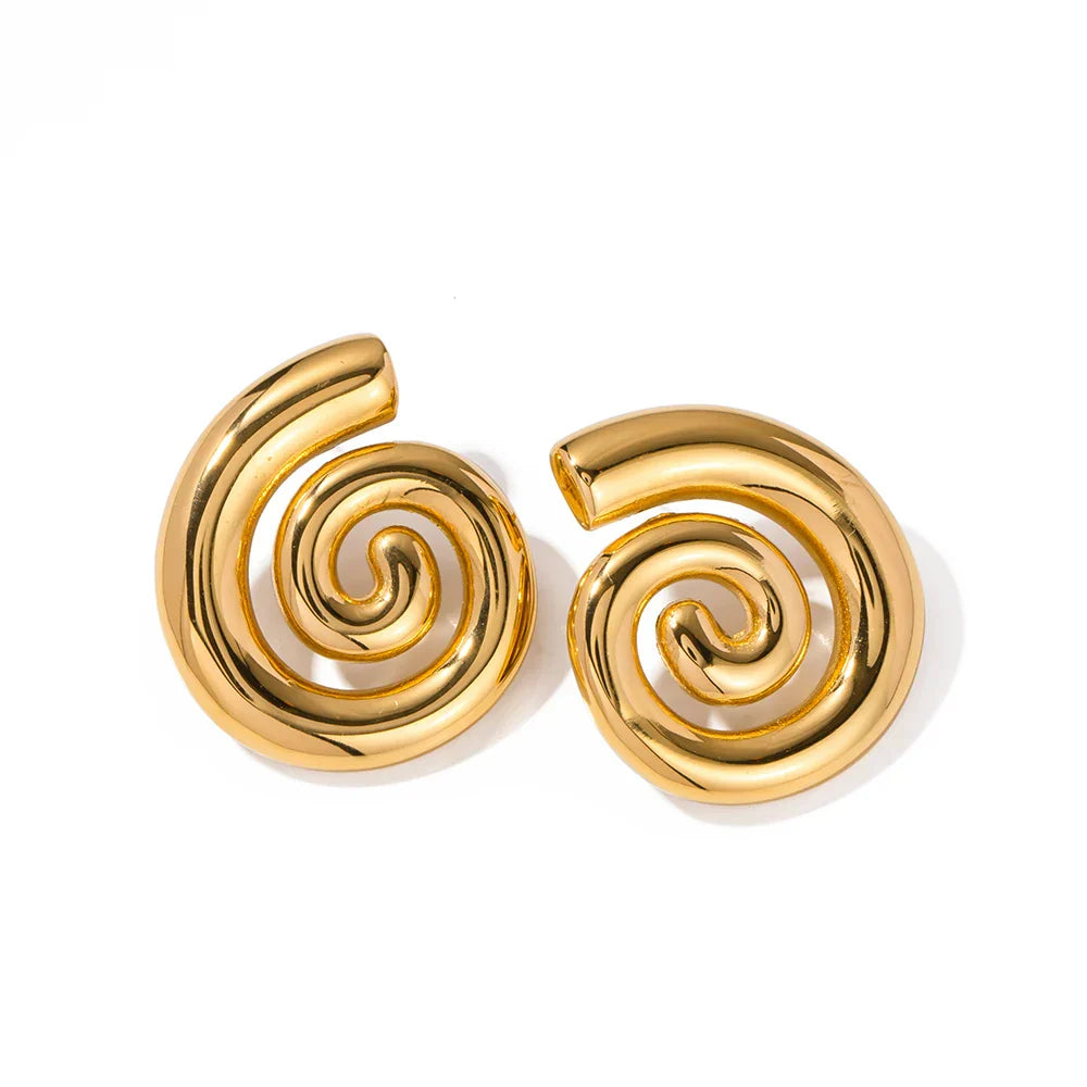 Luxury 18k Gold Twisted Drop Earrings - Halri