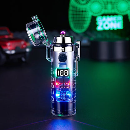 Waterproof Dual Arc Lighter Flashlight Torch