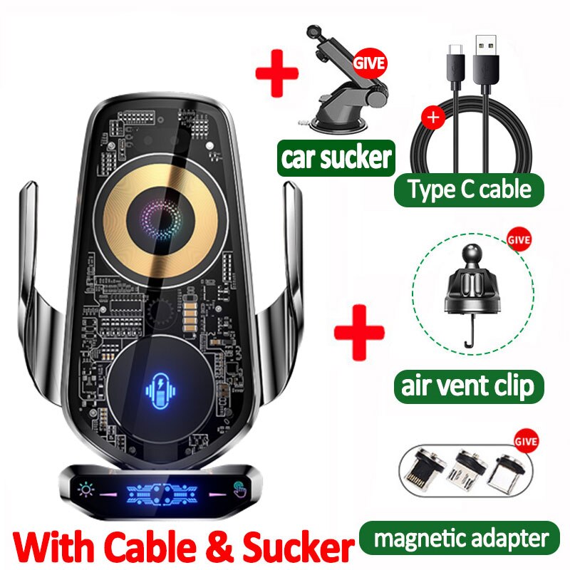 Easy Mount Wireless Car Phone Charger Holder