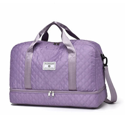 Compact Folding Travel Duffel Bag with Shoe Pocket
