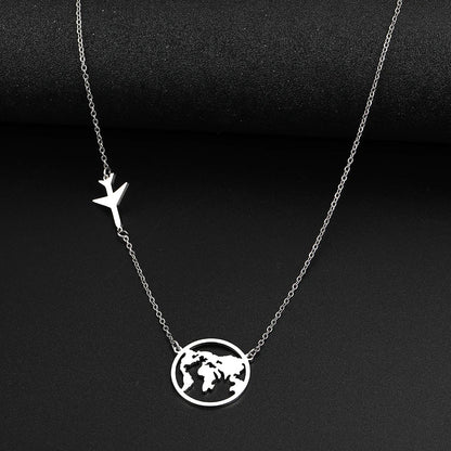 Global Traveler Map Pendant Necklace