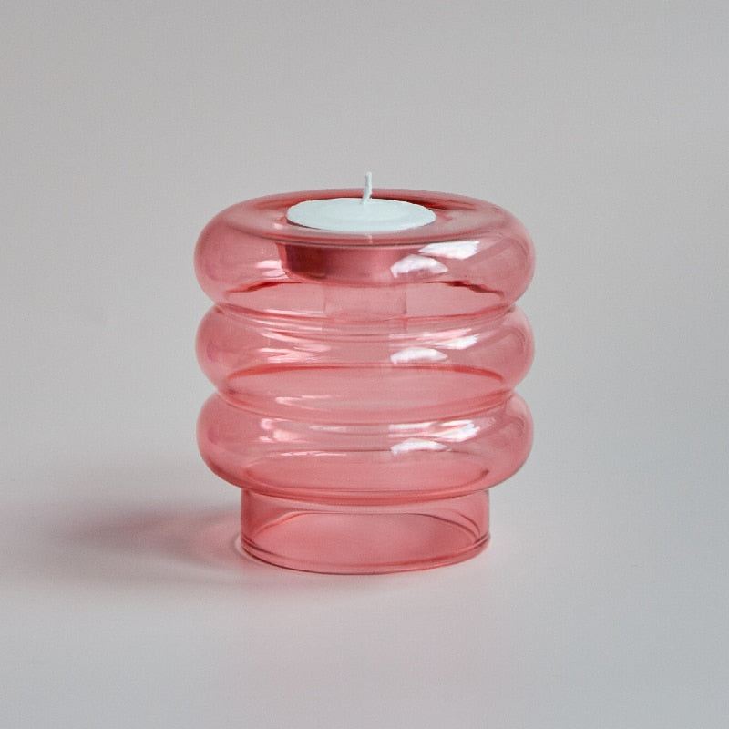 Double Glass Twist Candle Holder
