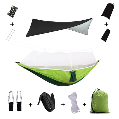 Portable Hammock with Bug Net and Rain Fly