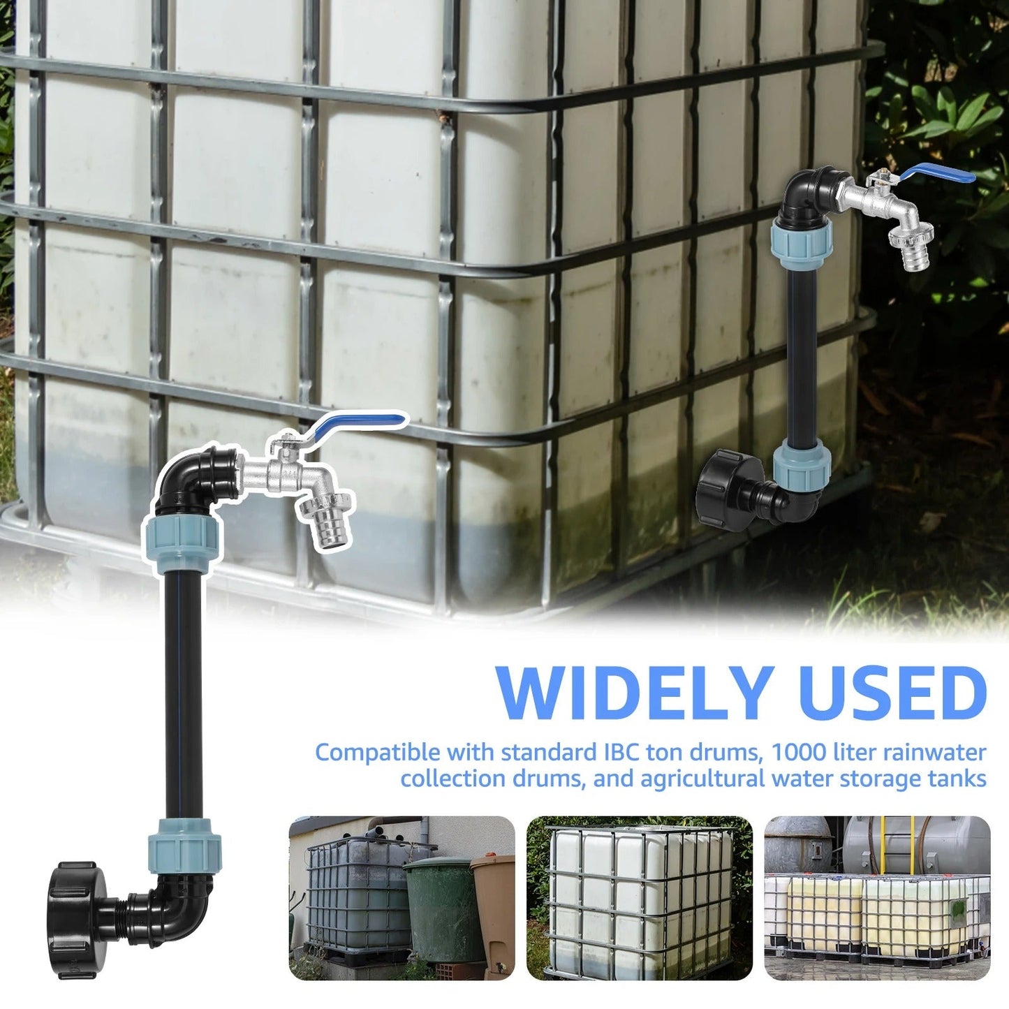 Durable IBC Tank Faucet Adapter with Brass Tap and Tight Seal