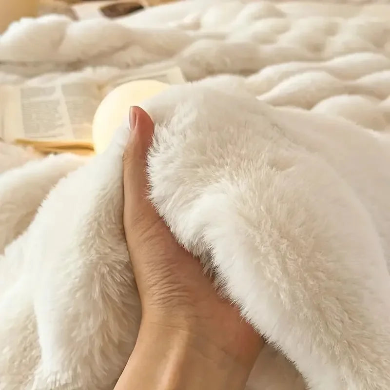 Plush Double Sided Throw Blanket for Home Decor